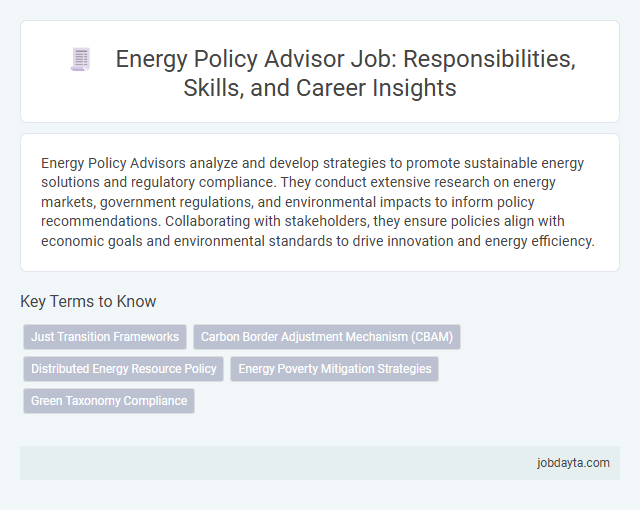 Energy Policy Advisor Job: Responsibilities, Skills, and Career Insights