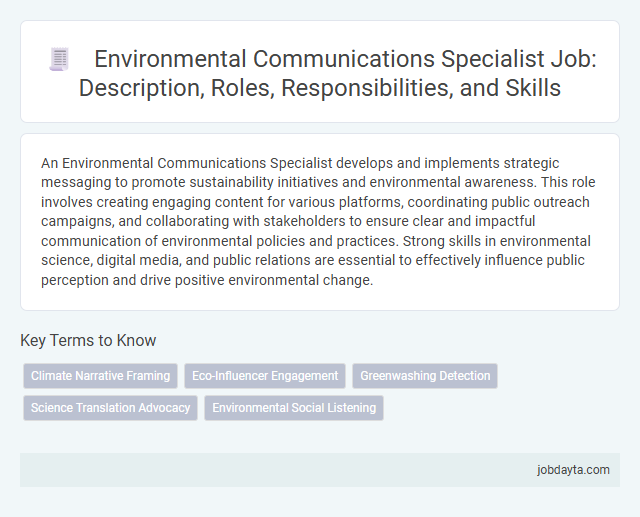 Environmental Communications Specialist Job: Description, Roles, Responsibilities, and Skills