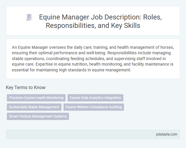 Equine Manager Job Description: Roles, Responsibilities, and Key Skills