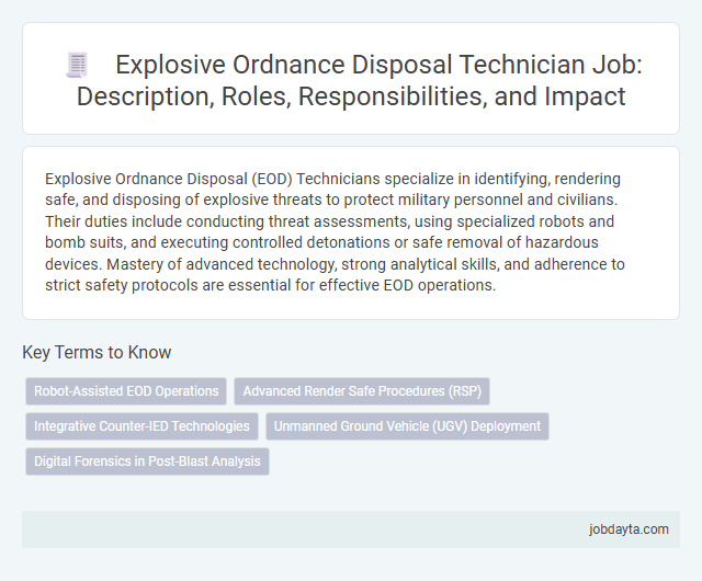 Explosive Ordnance Disposal Technician Job: Description, Roles, Responsibilities, and Impact