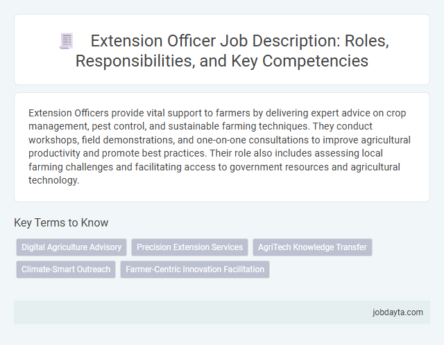 Extension Officer Job Description: Roles, Responsibilities, and Key Competencies