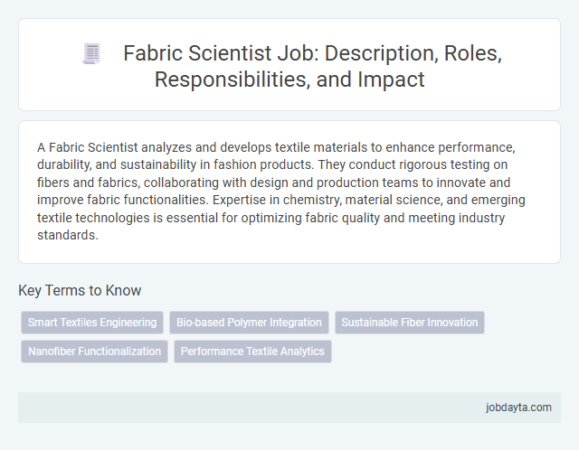 Fabric Scientist Job: Description, Roles, Responsibilities, and Impact
