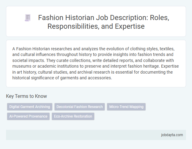 Fashion Historian Job Description: Roles, Responsibilities, and Expertise