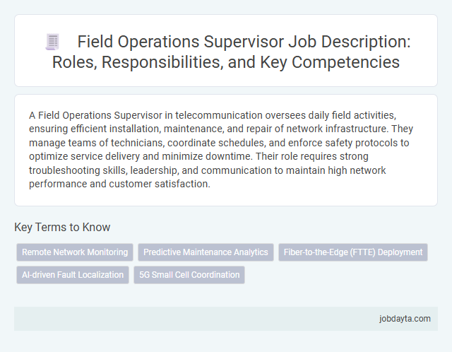 Field Operations Supervisor Job Description: Roles, Responsibilities, and Key Competencies