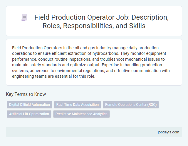 Field Production Operator Job: Description, Roles, Responsibilities, and Skills