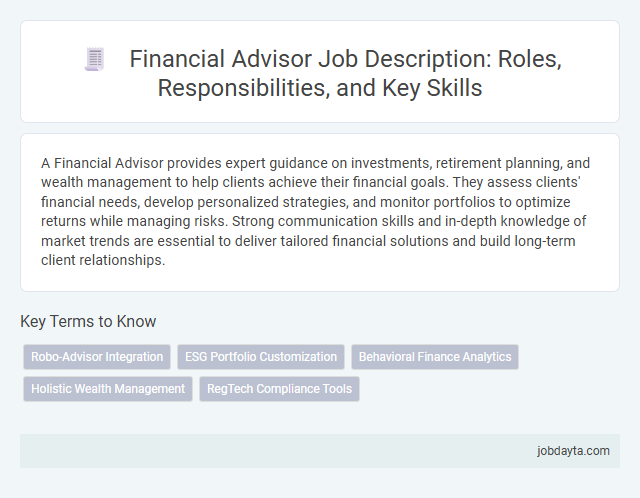 Financial Advisor Job Description: Roles, Responsibilities, and Key Skills