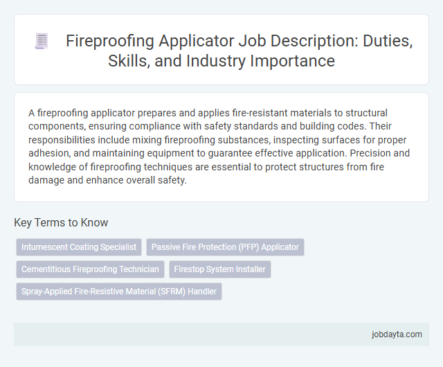 Fireproofing Applicator Job Description: Duties, Skills, and Industry Importance