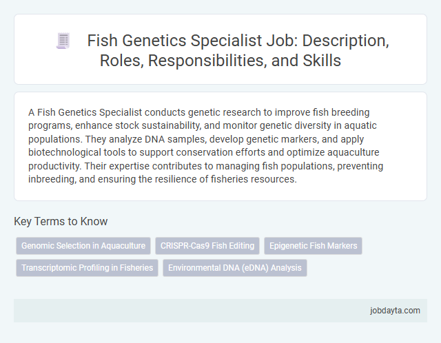 Fish Genetics Specialist Job: Description, Roles, Responsibilities, and Skills