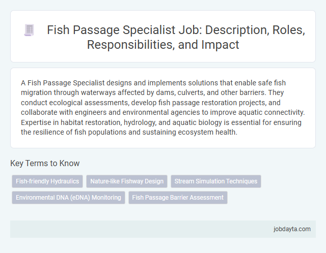 Fish Passage Specialist Job: Description, Roles, Responsibilities, and Impact
