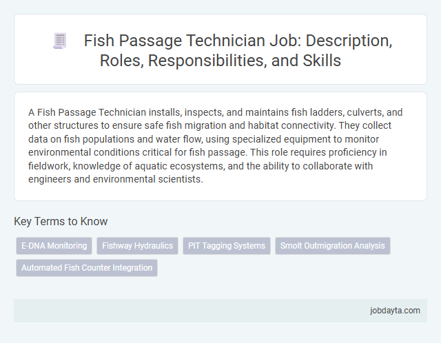 Fish Passage Technician Job: Description, Roles, Responsibilities, and Skills