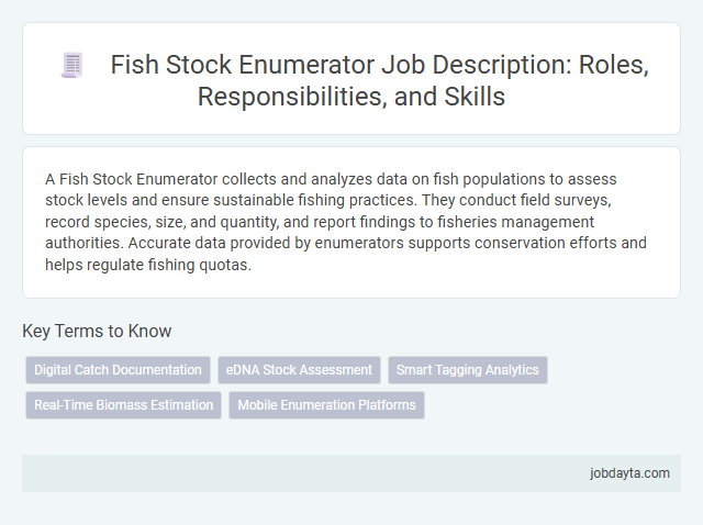 Fish Stock Enumerator Job Description: Roles, Responsibilities, and Skills