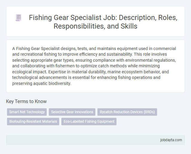 Fishing Gear Specialist Job: Description, Roles, Responsibilities, and Skills