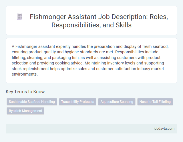 Fishmonger Assistant Job Description: Roles, Responsibilities, and Skills