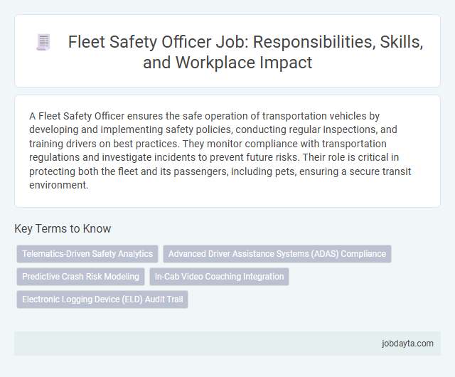 Fleet Safety Officer Job: Responsibilities, Skills, and Workplace Impact