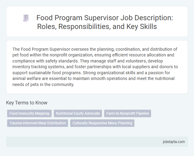 Food Program Supervisor Job Description: Roles, Responsibilities, and Key Skills