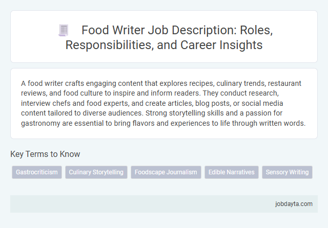 Food Writer Job Description: Roles, Responsibilities, and Career Insights