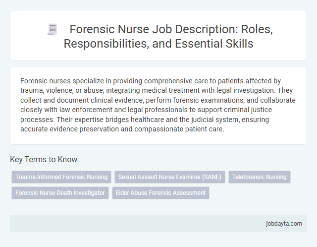 Forensic Nurse Job Description: Roles, Responsibilities, and Essential Skills