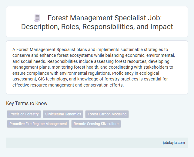 Forest Management Specialist Job: Description, Roles, Responsibilities, and Impact