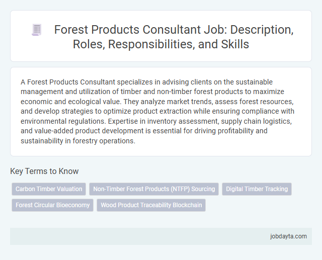 Forest Products Consultant Job: Description, Roles, Responsibilities, and Skills