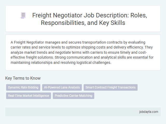 Freight Negotiator Job Description: Roles, Responsibilities, and Key Skills