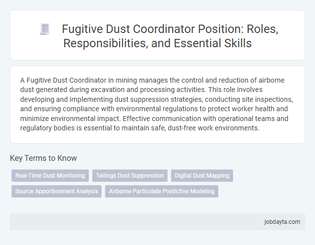 Fugitive Dust Coordinator Position: Roles, Responsibilities, and Essential Skills