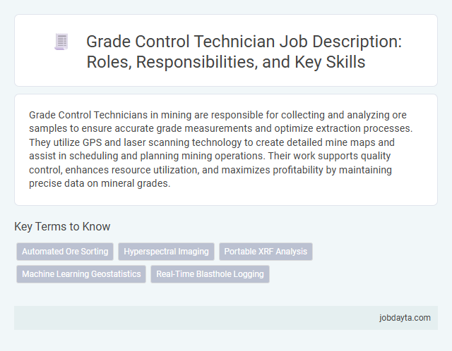 Grade Control Technician Job Description: Roles, Responsibilities, and Key Skills