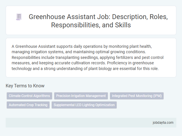 Greenhouse Assistant Job: Description, Roles, Responsibilities, and Skills