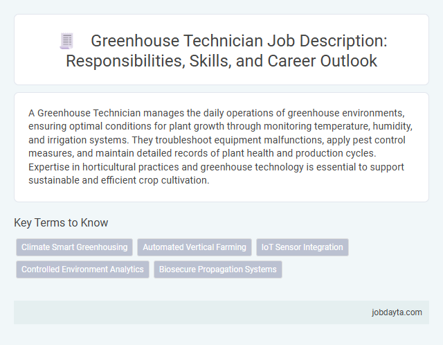 Greenhouse Technician Job Description: Responsibilities, Skills, and Career Outlook