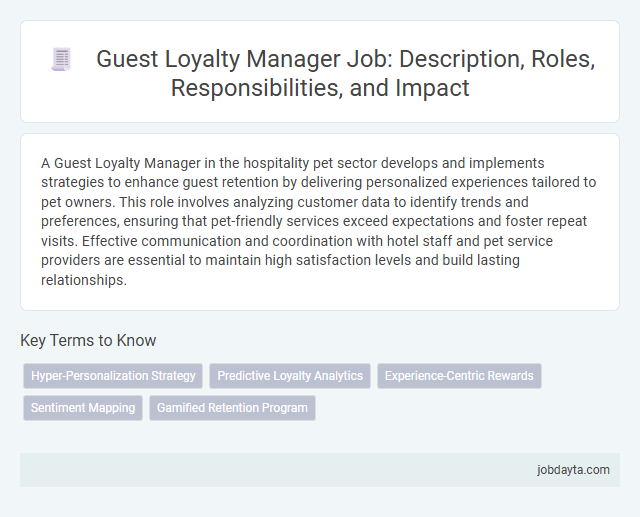 Guest Loyalty Manager Job: Description, Roles, Responsibilities, and Impact
