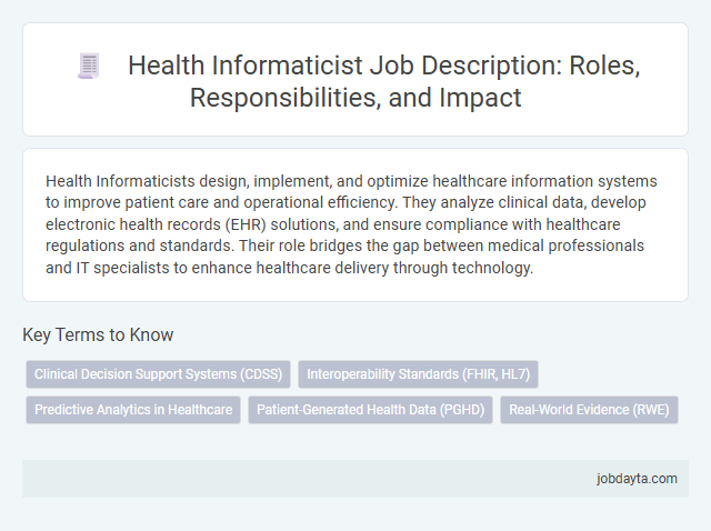Health Informaticist Job Description: Roles, Responsibilities, and Impact