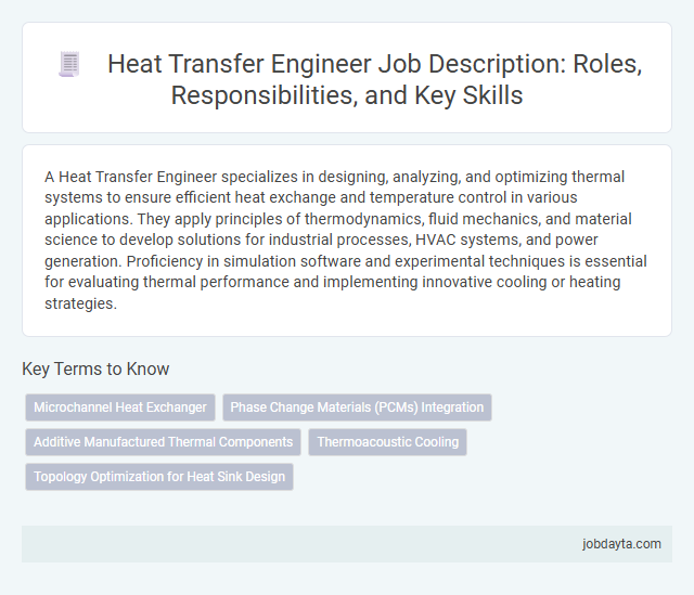 Heat Transfer Engineer Job Description: Roles, Responsibilities, and Key Skills