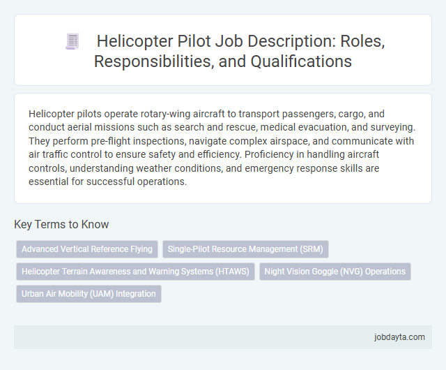 Helicopter Pilot Job Description: Roles, Responsibilities, and Qualifications