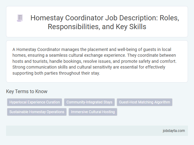 Homestay Coordinator Job Description: Roles, Responsibilities, and Key Skills