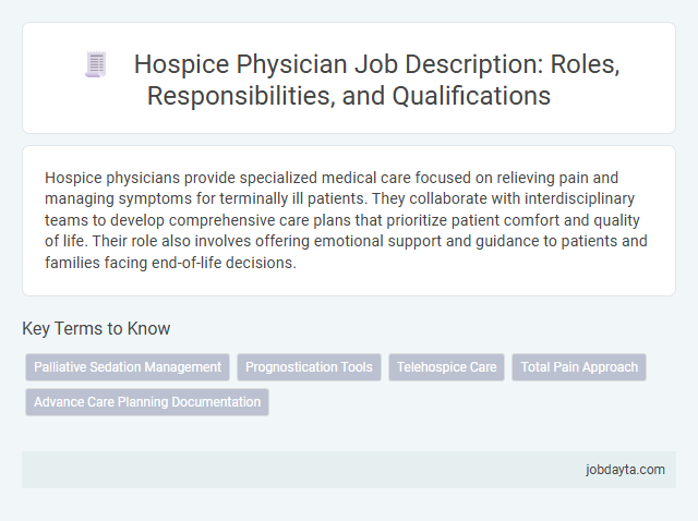 Hospice Physician Job Description: Roles, Responsibilities, and Qualifications