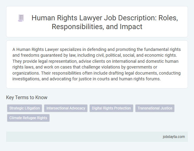 Human Rights Lawyer Job Description: Roles, Responsibilities, and Impact