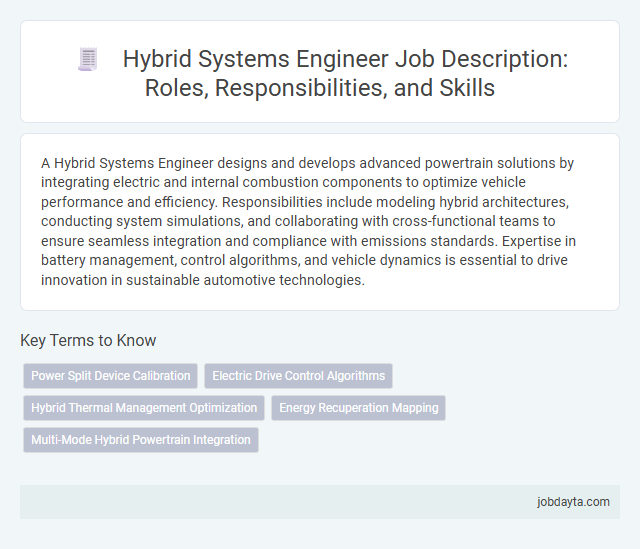 Hybrid Systems Engineer Job Description: Roles, Responsibilities, and Skills