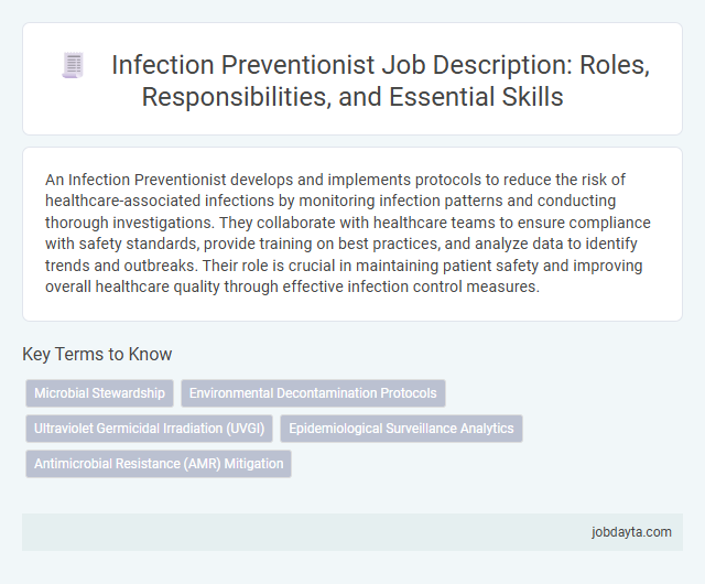 Infection Preventionist Job Description: Roles, Responsibilities, and Essential Skills