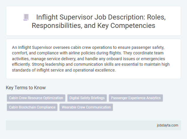 Inflight Supervisor Job Description: Roles, Responsibilities, and Key Competencies