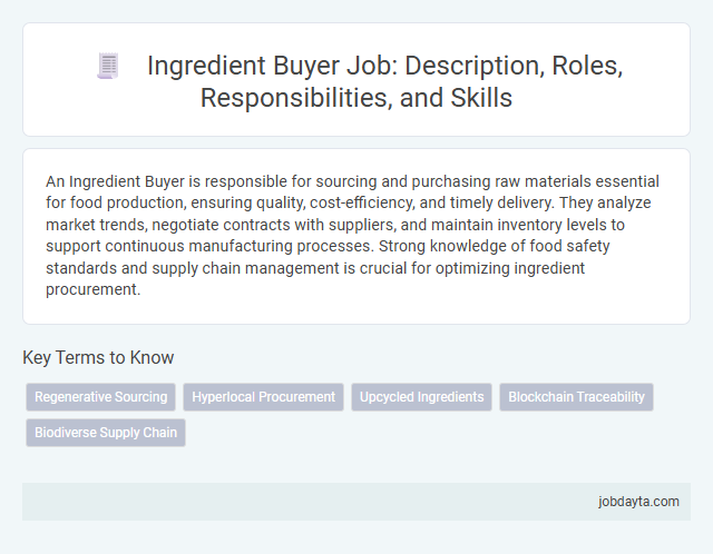Ingredient Buyer Job: Description, Roles, Responsibilities, and Skills