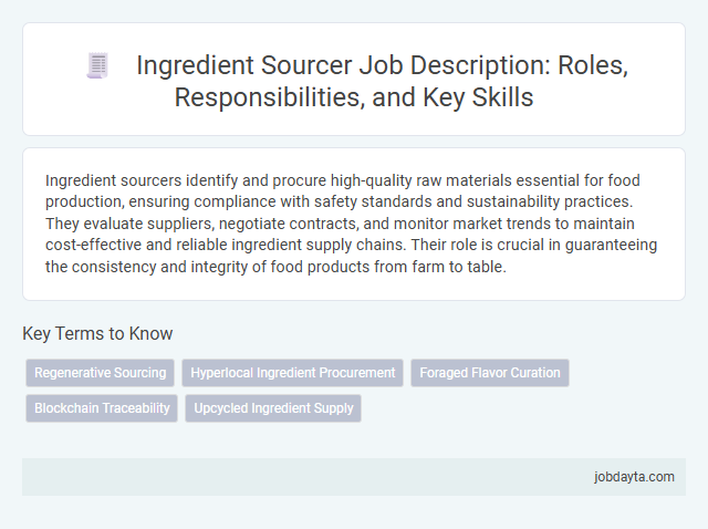 Ingredient Sourcer Job Description: Roles, Responsibilities, and Key Skills
