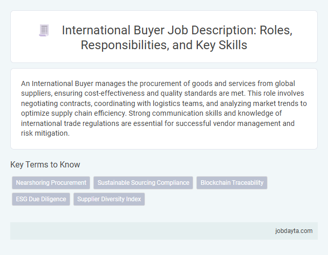 International Buyer Job Description: Roles, Responsibilities, and Key Skills