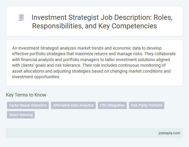 Investment Strategist Job Description: Roles, Responsibilities, and Key Competencies
