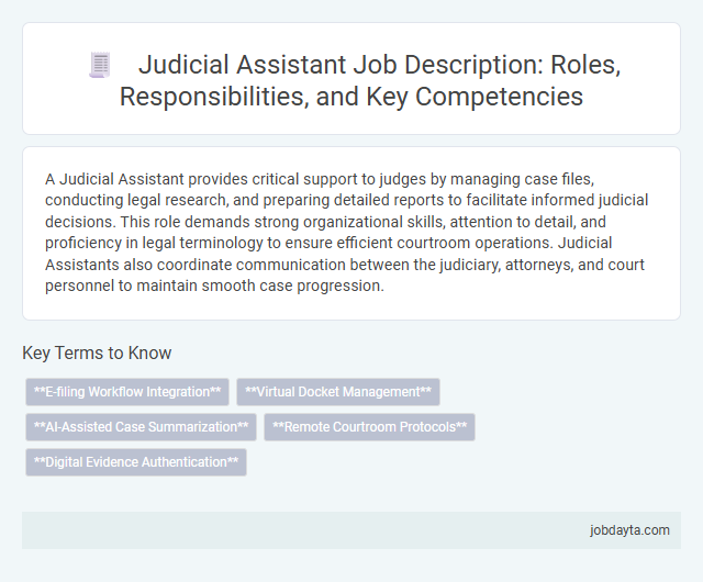 Judicial Assistant Job Description: Roles, Responsibilities, and Key Competencies