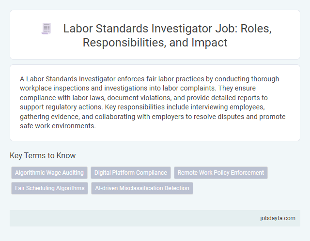 Labor Standards Investigator Job: Roles, Responsibilities, and Impact
