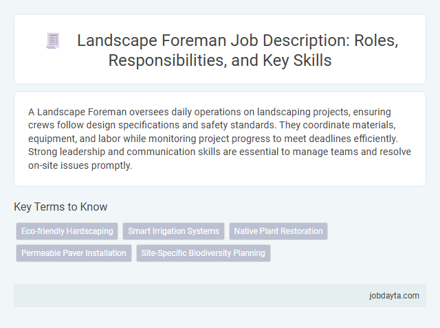 Landscape Foreman Job Description: Roles, Responsibilities, and Key Skills