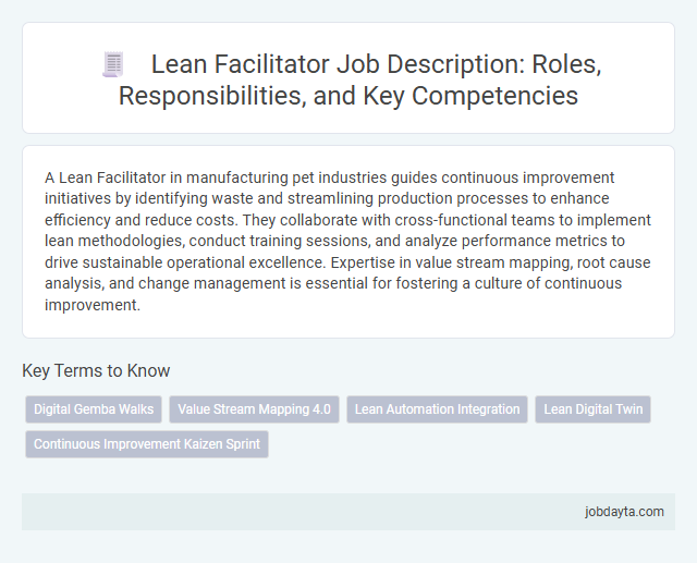 Lean Facilitator Job Description: Roles, Responsibilities, and Key Competencies