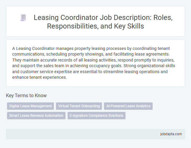 Leasing Coordinator Job Description: Roles, Responsibilities, and Key Skills