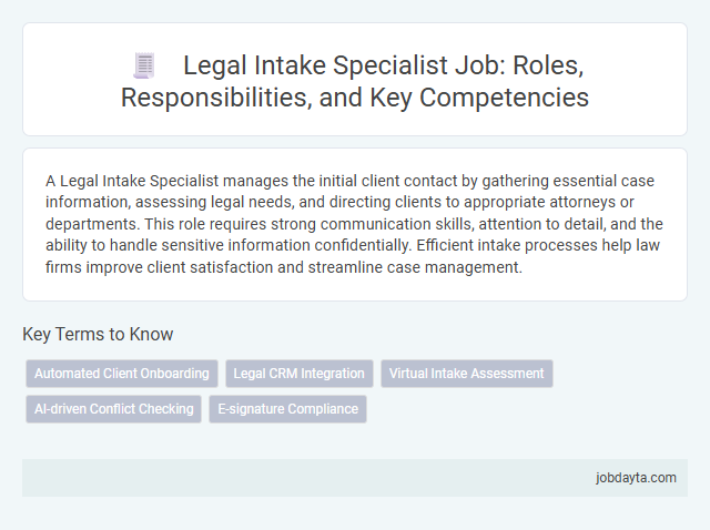 Legal Intake Specialist Job: Roles, Responsibilities, and Key Competencies