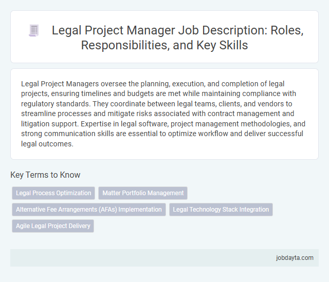 Legal Project Manager Job Description: Roles, Responsibilities, and Key Skills