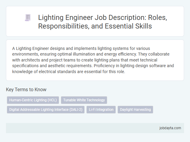 Lighting Engineer Job Description: Roles, Responsibilities, and Essential Skills